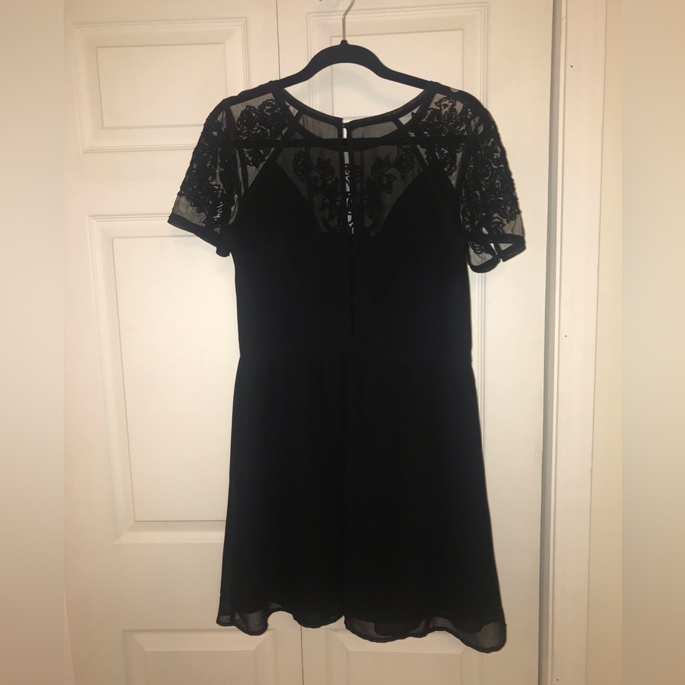 Kimchi Blue short Black Dress with Lace Details